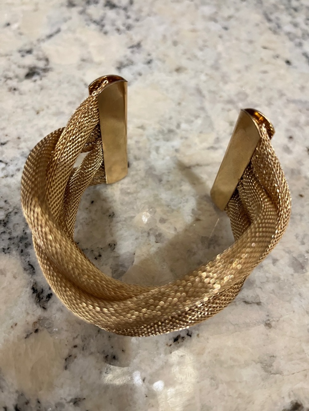 JLUXLABEL Gold Mesh Braided Cuff Bracelet - Picture 2 of 8